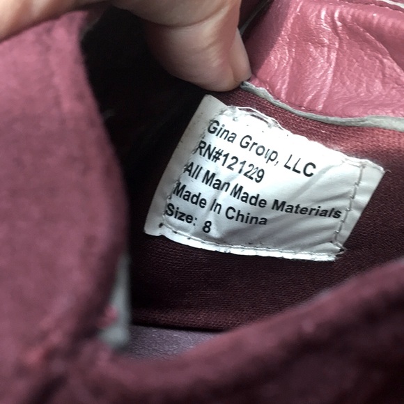 Burgundy Suede Quilted Ankle Boots size 7.5 / small 8 - Picture 8 of 10